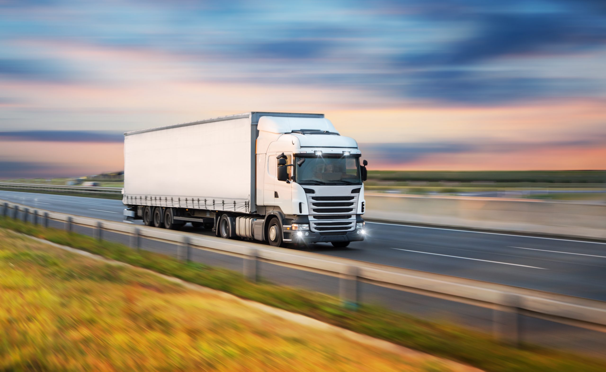 Multi-modal haulage - lorry driving down the highway